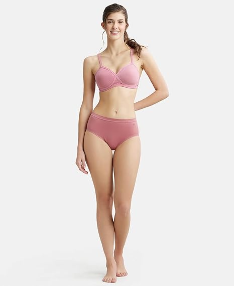 Jockey FE40 Women’s Wirefree Padded Cotton T-Shirt Bra – Full Coverage with Cross-Over Fit & Adjustable Straps